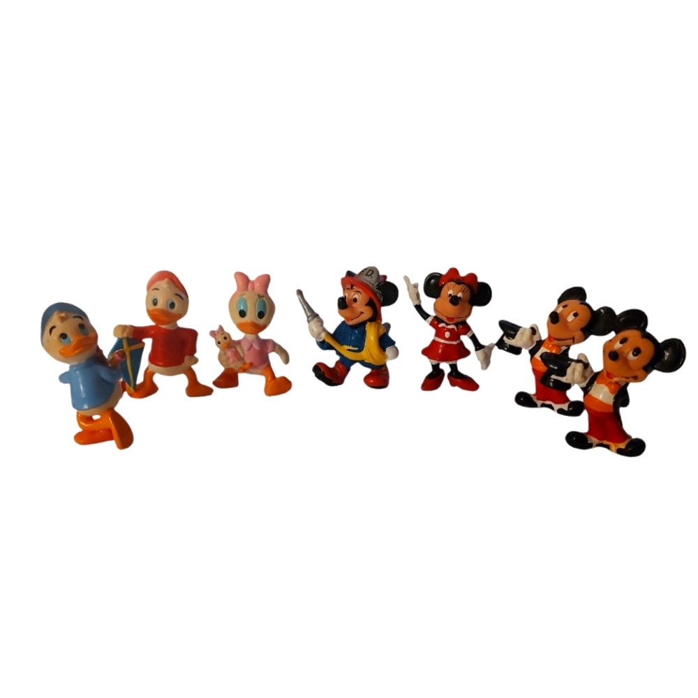 Disney Vinyl Figures Lot of 7 Mickey & Minnie Mouse Donald Duck